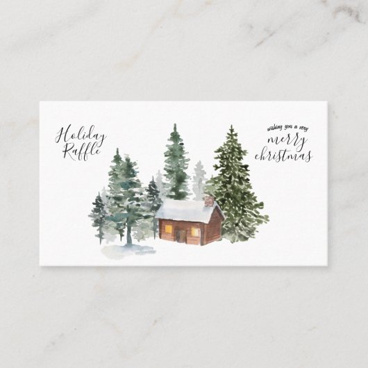 Cartes de Noël Rustique Cabine Forest (Devant)
