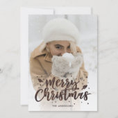 Cartes de Noël Rustique Script Bois (Devant)