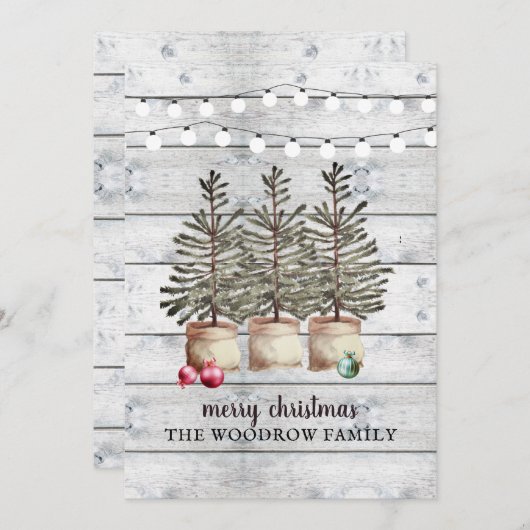 Cartes de Noël rustiques (Devant / Derrière)