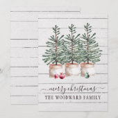 Cartes de Noël Rustiques Arbres (Devant / Derrière)