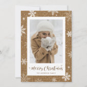 Cartes de Noël rustiques en toile de jute avec une (Devant)