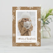 Cartes de Noël rustiques en toile de jute avec une (Debout devant)