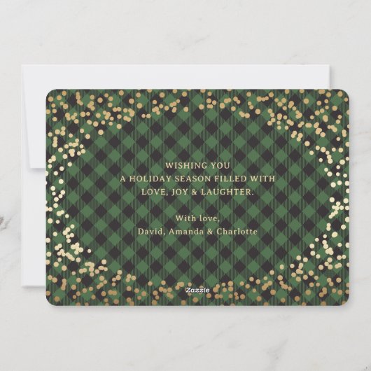 Cartes de Noël simples en or plaqué vert (Dos)