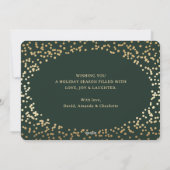 Cartes de Noël simples Green et Gold Foil (Dos)