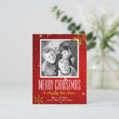 Cartes de Noël Sparkling Red Gold Flat (Debout devant)