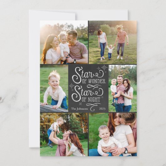 Cartes de Noël Star of Wonder avec six photos (Devant)