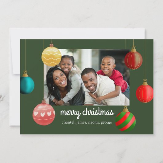 Cartes de Noël Style personnalisé de décoration ph (Devant)