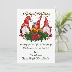 Cartes de Noël tendance avec des gnomes de Noël et