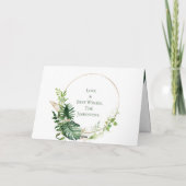 Cartes de Noël Tropicales Vert & Or Feuilles de Mo (Dos)