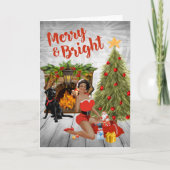 Cartes de Noël vintage afro-américaines (Devant)