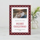 Cartes de Noël vintage Red Buffalo Plaid (Debout devant)