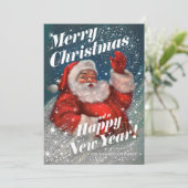 Cartes de Noël Vintage Santa Claus Snow v02 (Debout devant)