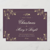 Cartes de Noël Vintages de photos violettes (Devant / Derrière)