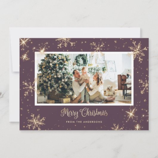 Cartes de Noël Violet Sparkly Photo (Devant)