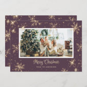 Cartes de Noël Violet Sparkly Photo (Devant / Derrière)