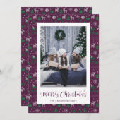 Cartes de Noël violet vert moche (Devant / Derrière)