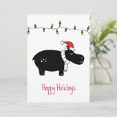 Cartes de Noël Whimsical Hippo (Debout devant)