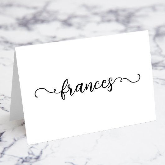 Cartes de nom à curlies mignonnes noires