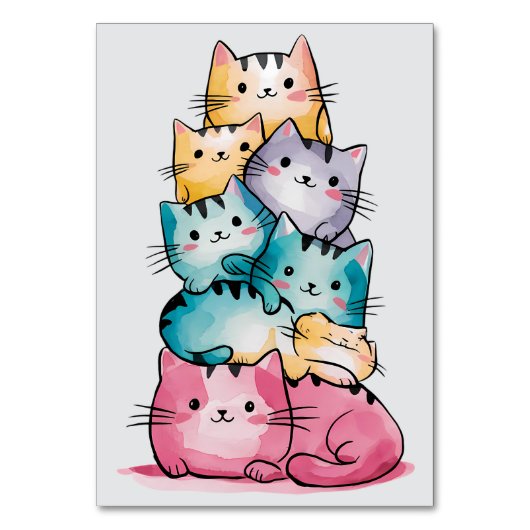 Cartes de nom de chat Rainbow - Chat de dessin col (Par défaut)