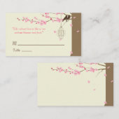 Cartes de nom de fleurs cerises Inséparables (Devant / Derrière)