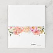 Cartes de nom de fleurs de citrus rose (Extérieur déplié)