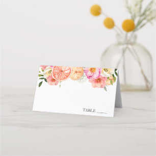 Cartes de nom de fleurs de citrus rose