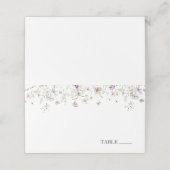 Cartes de nom de fleurs violettes délicates (Extérieur déplié)