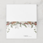 Cartes de nom de flocons de neige de verdure d'hiv (Extérieur déplié)