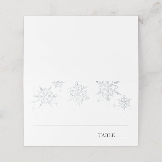 Cartes de nom de flocons de neige d'hiver (Extérieur déplié)
