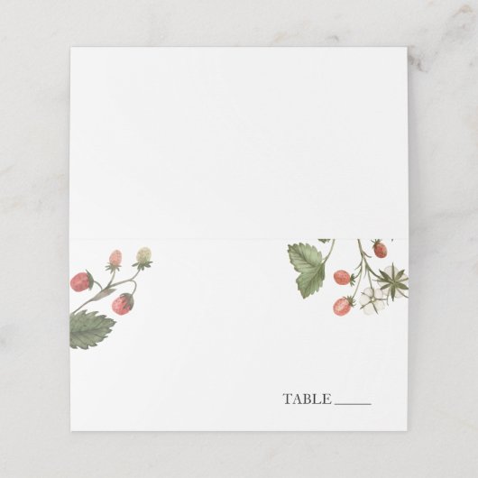 Cartes de nom de fraise douce Berry (Extérieur déplié)