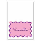 Cartes de nom de lieu à bordure ondulée rose viole (Par défaut)