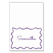 Cartes de nom de lieu à bordure ondulée violet roy (Par défaut)