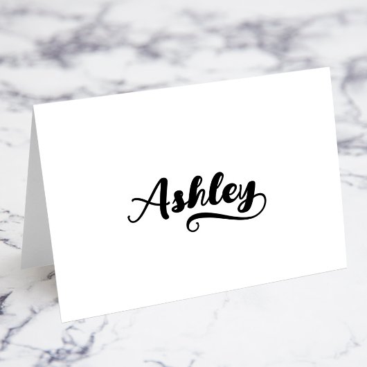Cartes de nom de lieu à l'écriture Brush Script Y