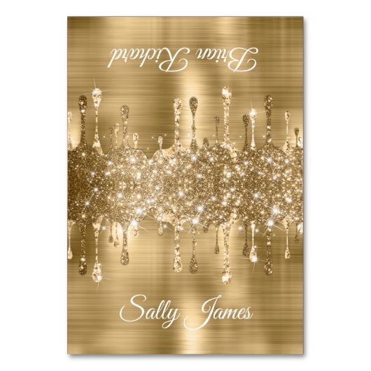 Cartes de nom de lieu à paillettes dorées (Par défaut)