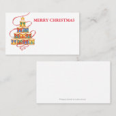 Cartes de nom de lieu de Noël Arbre de tambours (Devant / Derrière)