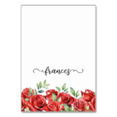 Cartes de nom de lieu de script Roses rouges aquar (Par défaut)