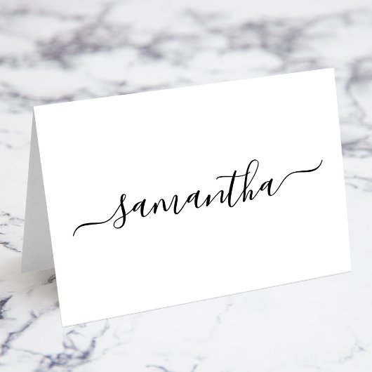 Cartes de nom de lieu de signature de script éléga