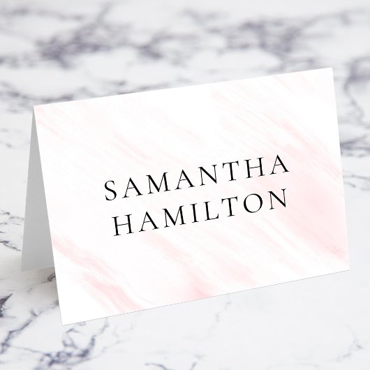 Cartes de nom de lieu en marbre rose