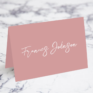 Cartes de nom de lieu individuelles rose poussiére