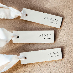 Cartes de nom de mariage élégantes couleur crème