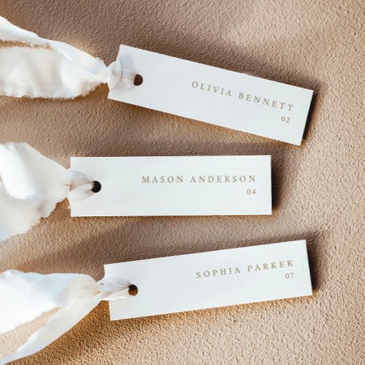 Cartes de nom de mariage en or simple moderne