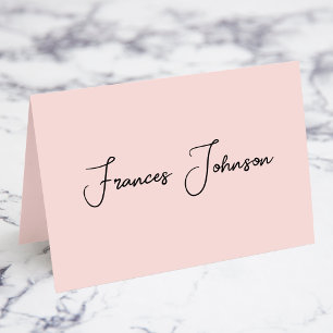Cartes de nom de signature Modern Blush