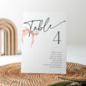 Cartes de nom de table Bush Pink Bow