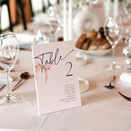 Cartes de nom de table Bush Pink Bow