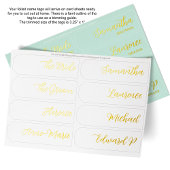 Cartes de nom de table de mariage élégantes en or