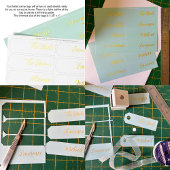 Cartes de nom de table de mariage élégantes en or