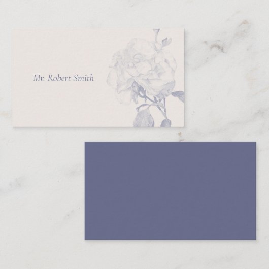 Cartes de nom de table Rose aquarelle (Devant / Derrière)