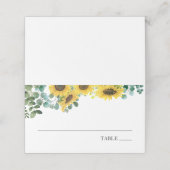 Cartes de nom de tournesols et d'eucalyptus (Extérieur déplié)