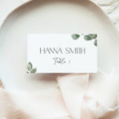 Cartes de nom de verdure d'eucalyptus Vert sauge