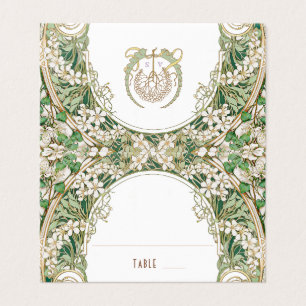 Cartes de nom de verdure Table de mariage Vintage